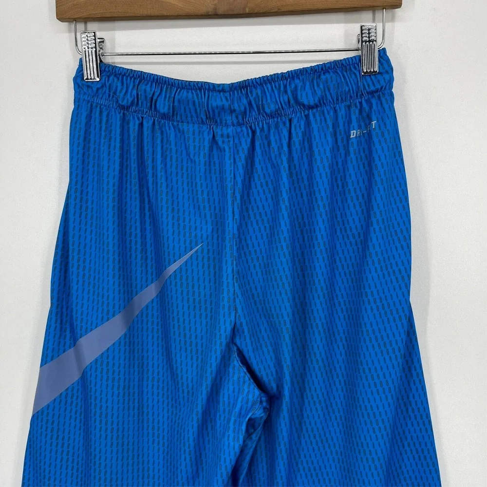 Nike Mens Dri-FIT Basketball Shorts Blue Graphic Swoosh 848790-435 Small